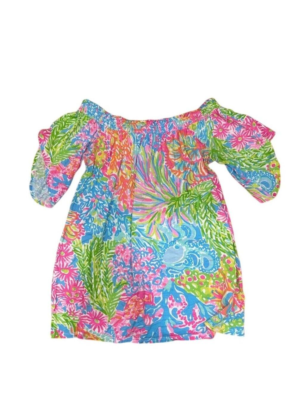 Lilly Pulitzer Women's Off Shoulder Floral Blouse Size S Multicolor EUC
